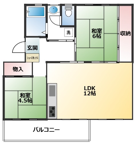 高塚団地2街区１号棟の間取り