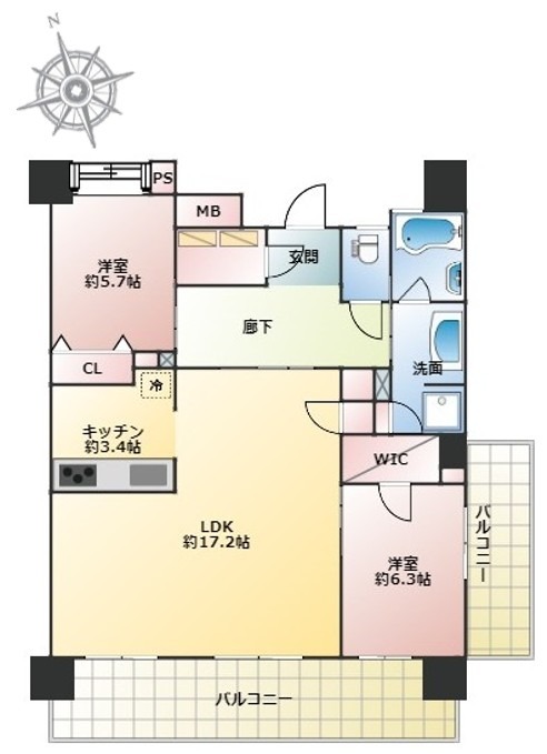 那覇市牧志のマンションの間取り