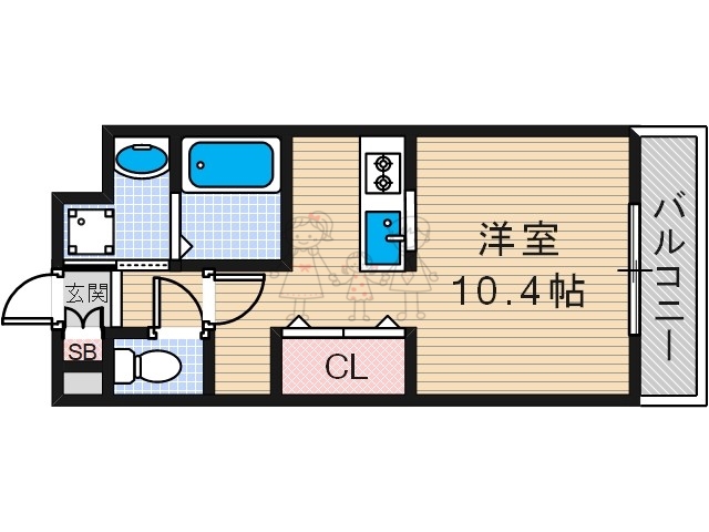 【大阪市住吉区長居東のマンションの間取り】