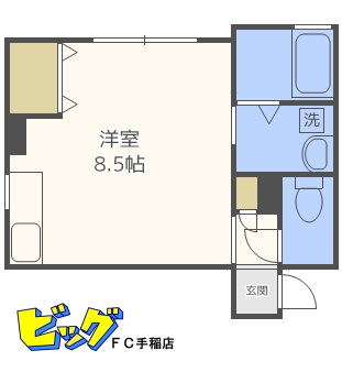 札幌市手稲区前田一条のアパートの間取り