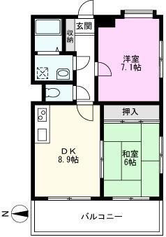 越谷市北越谷のマンションの間取り