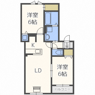 札幌市北区新琴似三条のアパートの間取り