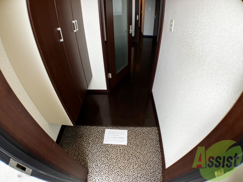 玄関　外から玄関を撮影してみました。広いリビングに繋がっています。