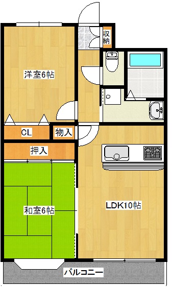 郡山市八山田西のアパートの間取り