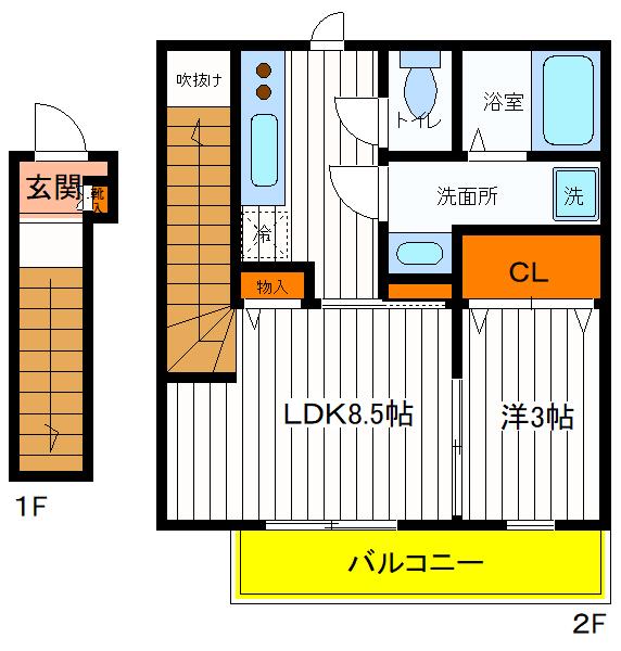 東京都立川市富士見町３（アパート）の賃貸物件の間取り