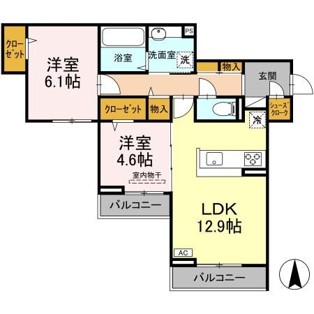 （仮）D-room東富井の間取り