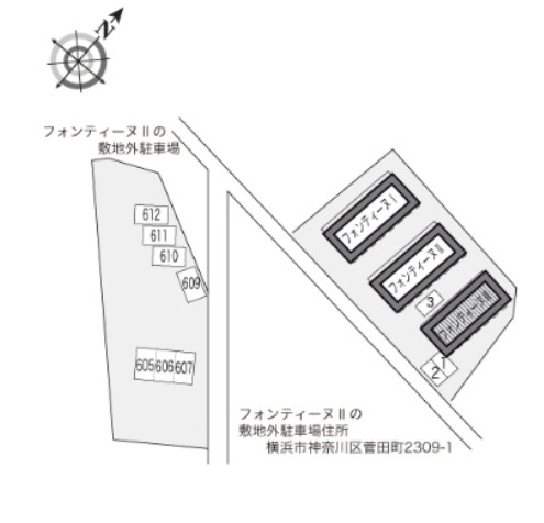 【フォンテーヌIIIの駐車場】