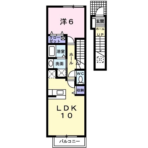 福山市新市町大字戸手のアパートの間取り