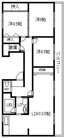 ビレッジハウス神楽岡１号棟の間取り