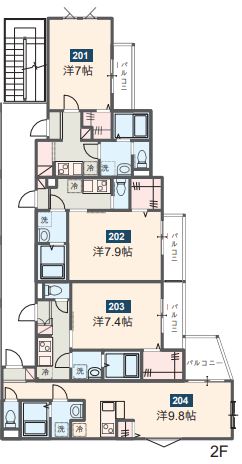 相模原市南区当麻のアパートの間取り