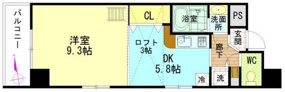 グラビスコート紙屋町の間取り