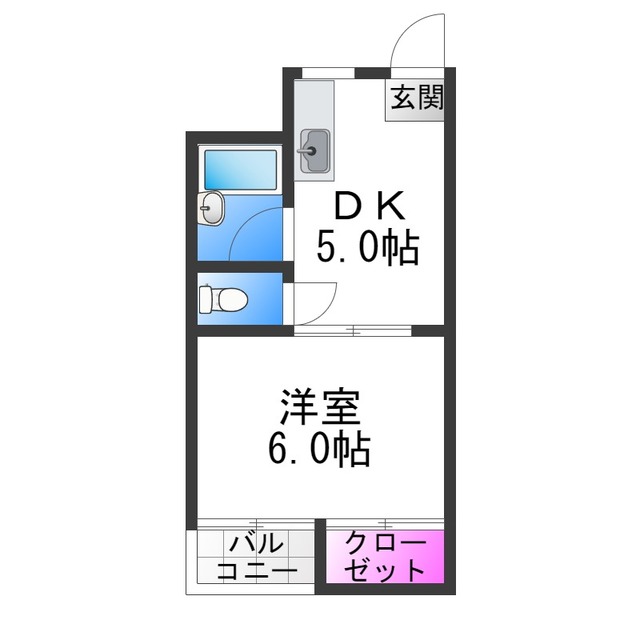 大阪市港区八幡屋のマンションの間取り