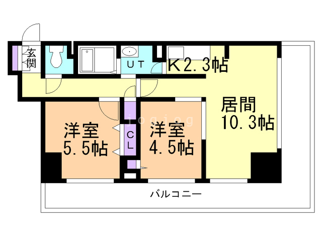 レジディア南１条の間取り