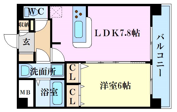 【広島市中区十日市町のマンションの間取り】