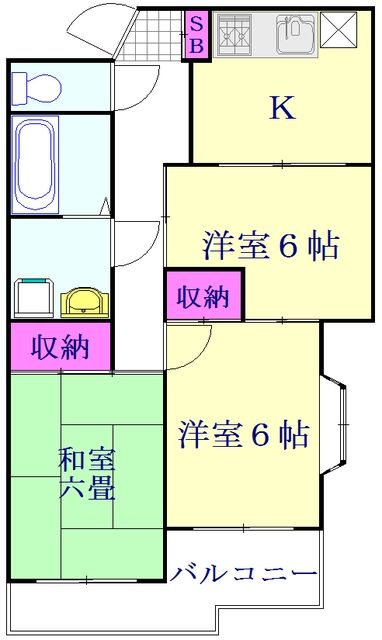 三郷市彦音のマンションの間取り