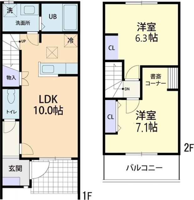 鹿沼市御成橋町のアパートの間取り