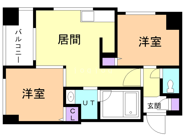 札幌市中央区北五条西のマンションの間取り