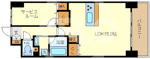 大阪市北区西天満のマンションの間取り