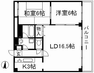 京都市上京区南舟橋町のマンションの間取り