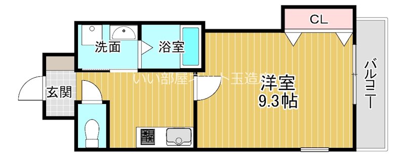 東大阪市長堂のマンションの間取り