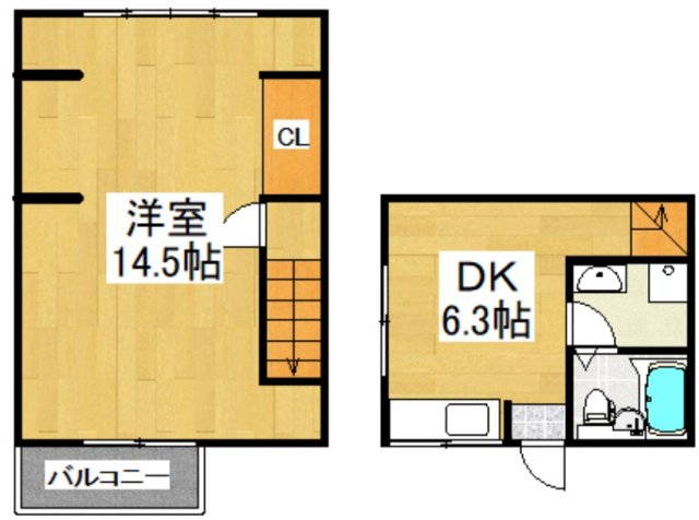 府中市分梅町のアパートの間取り