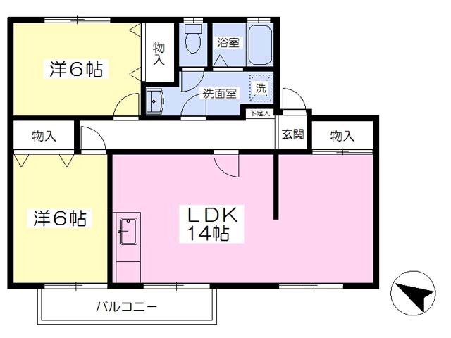 トウィンクル横須賀Ａの間取り