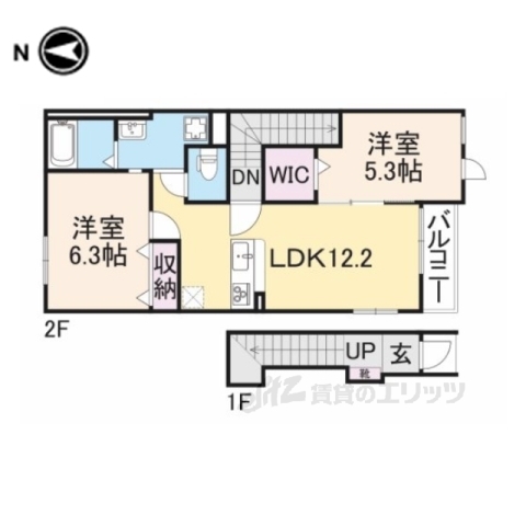 （仮称）東坊城町新築アパートの間取り