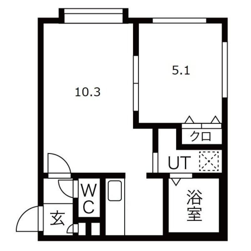 札幌市手稲区曙一条のマンションの間取り