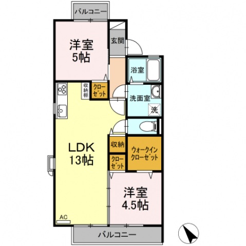 広島市西区庚午北のアパートの間取り