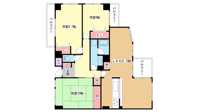 吹田市上山田のマンションの間取り