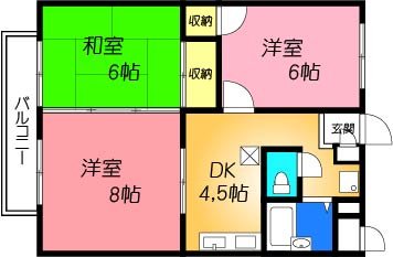 高槻市氷室町のマンションの間取り