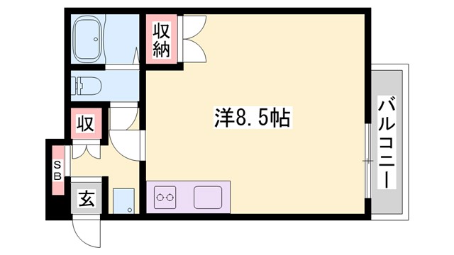 姫路市伊伝居のマンションの間取り