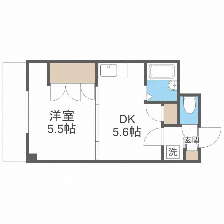 札幌市中央区南八条西のマンションの間取り