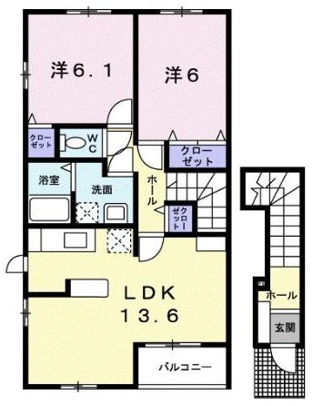 大府市柊山町のアパートの間取り