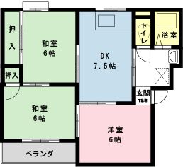 浦安市富士見のアパートの間取り