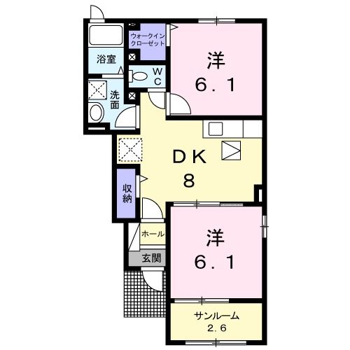 杵島郡江北町大字惣領分のアパートの間取り