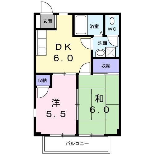 矢板市末広町のアパートの間取り