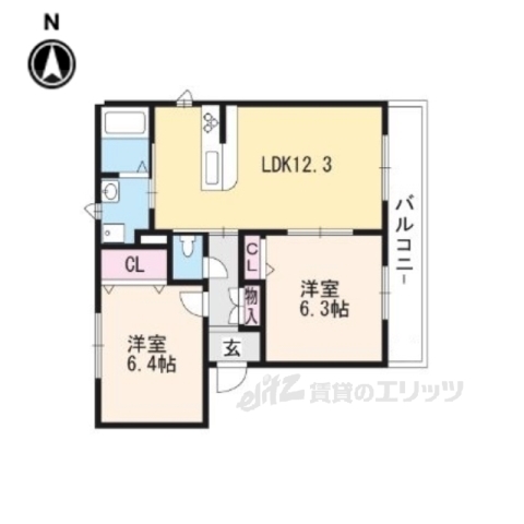 大津市滋賀里のマンションの間取り