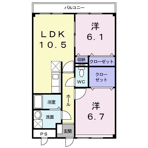 【金沢市福増町のマンションの間取り】