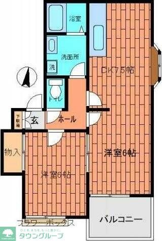 飯能市大字青木のアパートの間取り