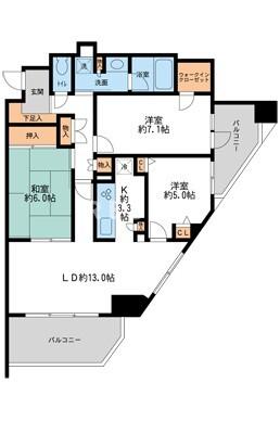 千葉市美浜区幸町のマンションの間取り