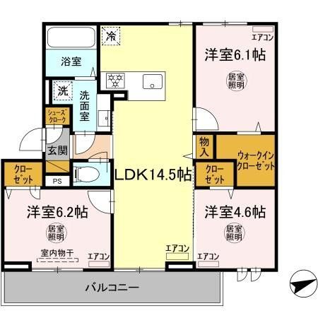 千葉市花見川区幕張本郷のアパートの間取り