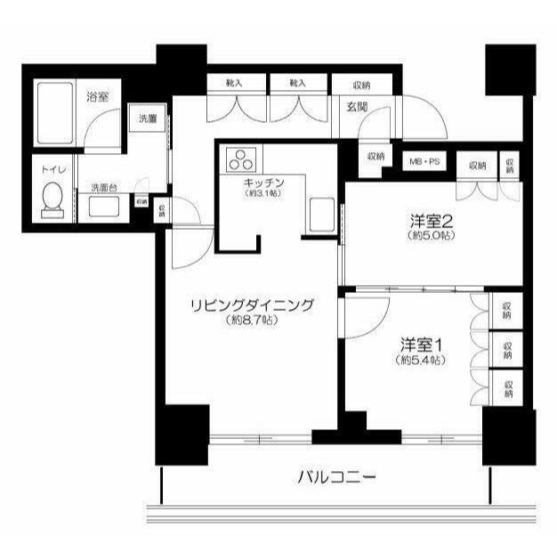 新宿区四谷のマンションの間取り