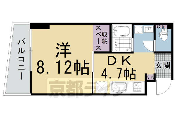 京都市右京区太秦北路町のマンションの間取り