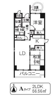 大阪市西淀川区姫島のマンションの間取り