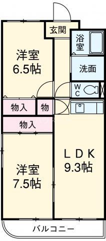 春日井市高蔵寺町のマンションの間取り