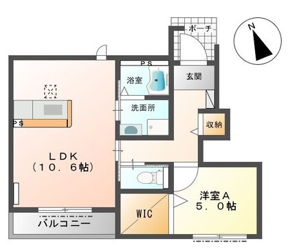 常滑市蒲池町のアパートの間取り