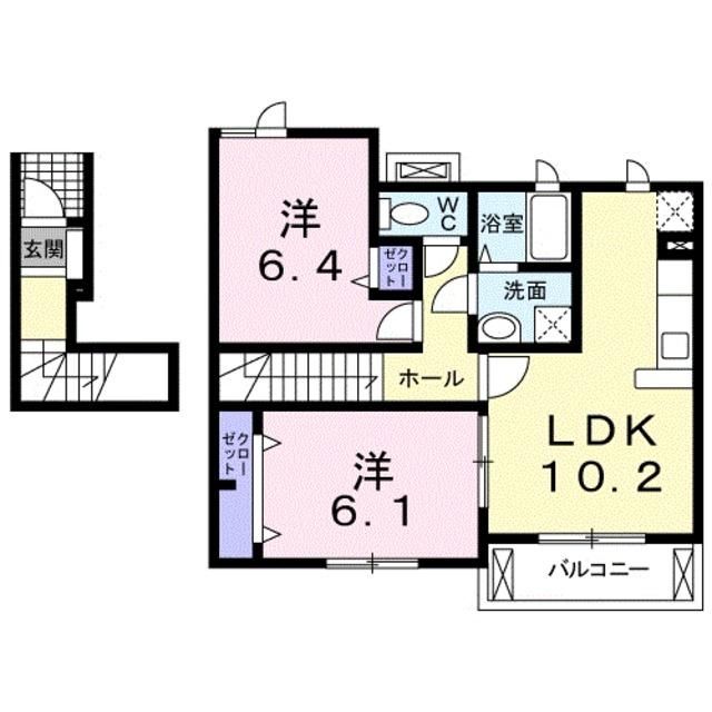 町田市金井ヶ丘のアパートの間取り