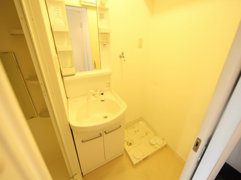 洗面設備　脱衣所　独立洗面台（シャンプードレッサー付）収納スペース有