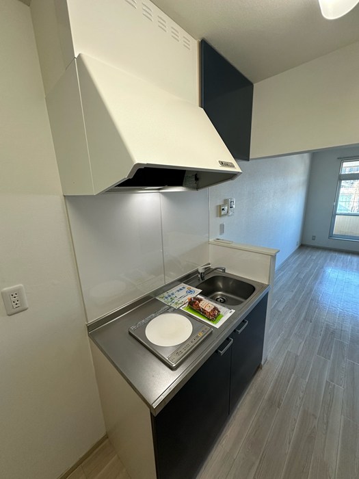 キッチン　キッチンは1口IHクッキングヒーター♪IHは火を使わないので